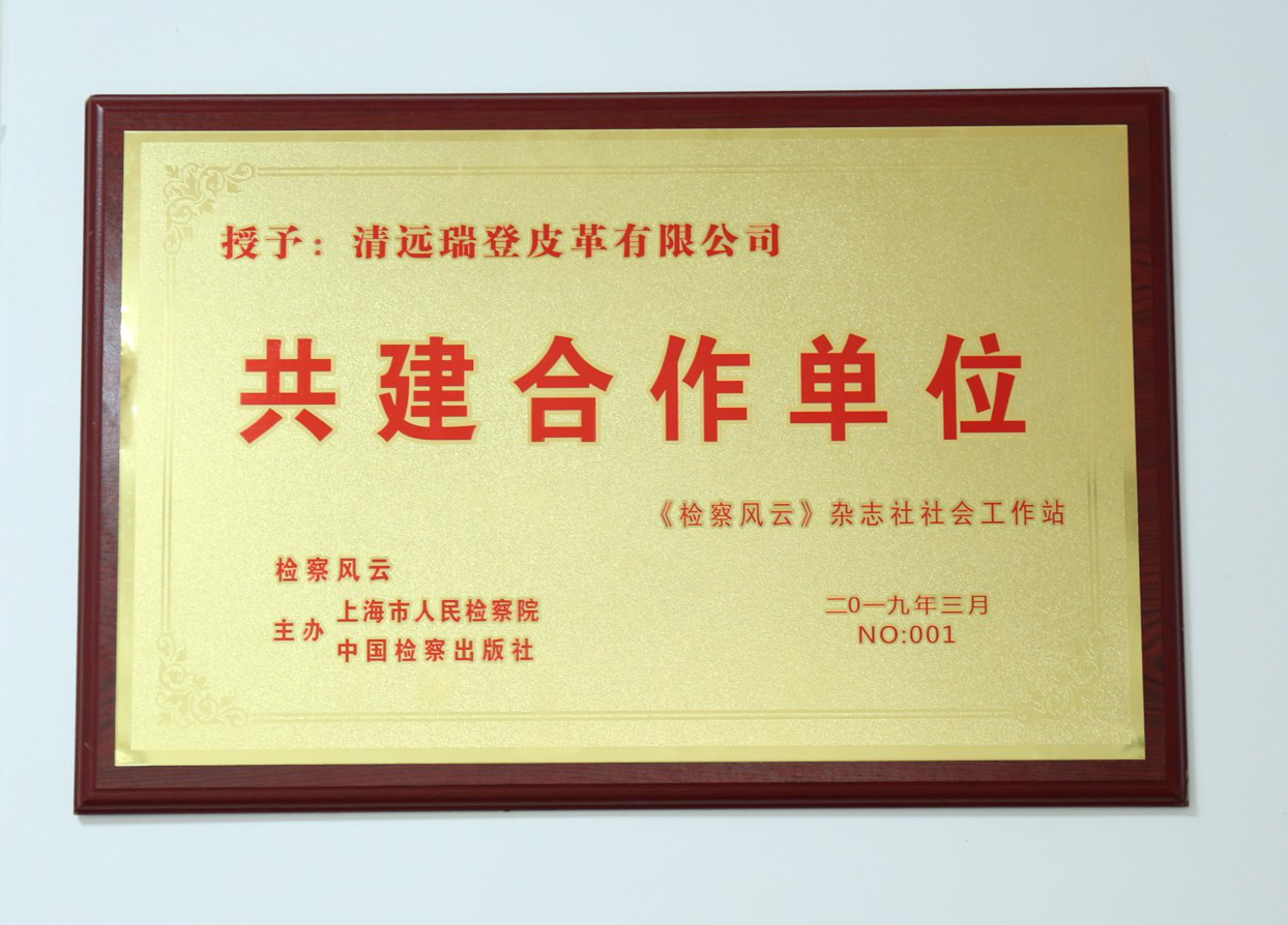 热烈祝贺清远瑞登皮革有限公司成为我站"共建合作单位